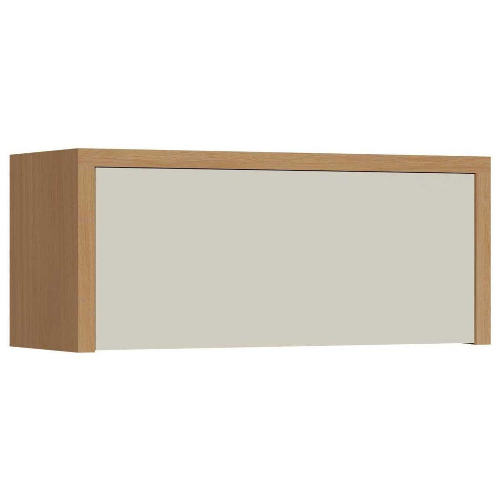 Armário Aéreo p/ Cozinha Condessa c/ 1 Porta Basculante 80cm Carvalho/Cinza - Nesher