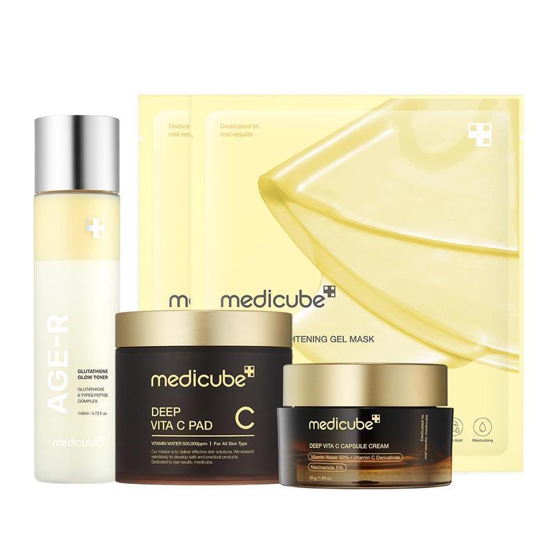 [medicube] Clear & Glow com Preço Acessível |   Tônico Iluminador com Glutationa, Discos de Tônico com Vitamina C, Creme