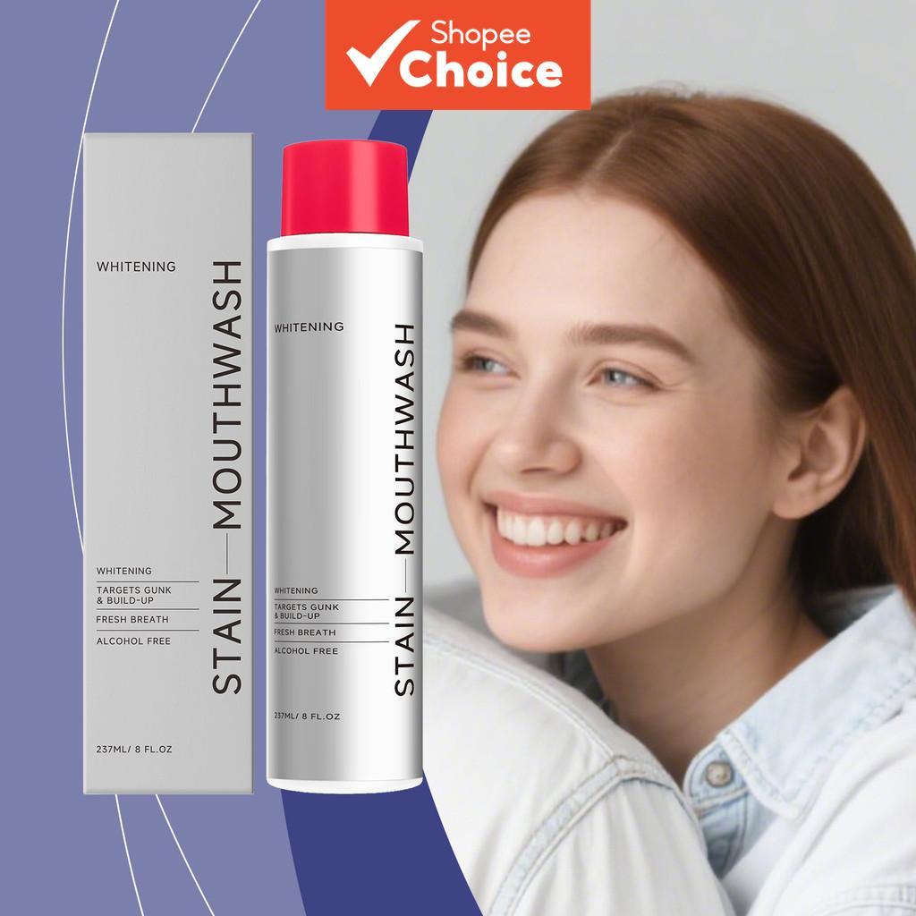 Enxaguante Bucal sem Álcool com Mentol e Peróxido de Hidrogênio – Clareia os Dentes, Elimina Placa e Tártaro, Refresca o