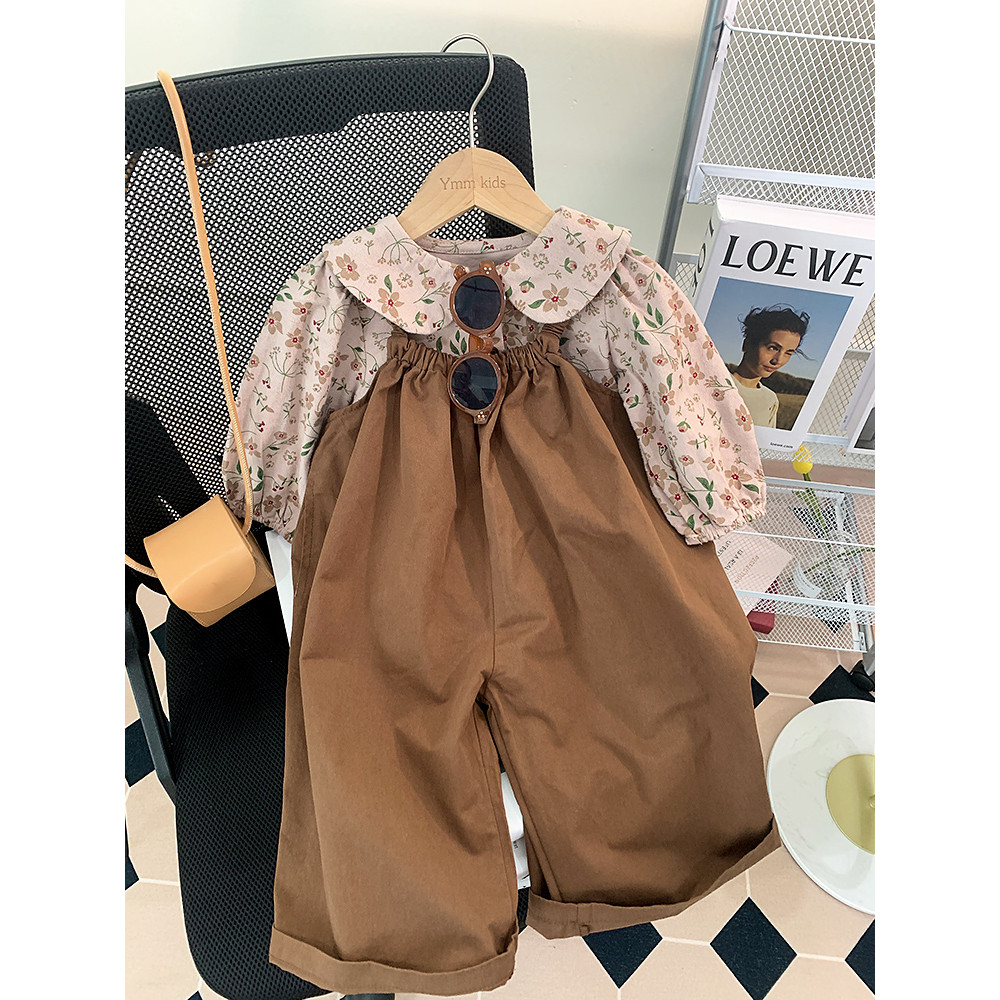 Meninas primavera terno 2026 novo estilo roupas infantis bebê moda crianças camisa do bebê macacão de duas peças primave