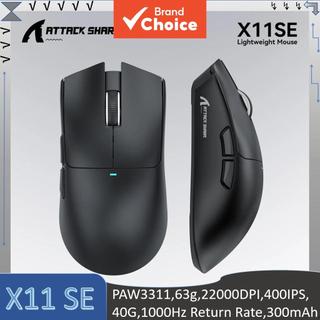 Mouse Gamer Leve Tri-Modo ATTACK SHARK X11 SE, Vida útil HUANO 20 milhões de cliques, PAW3311, 63g, 22000DPI, 400IPS,