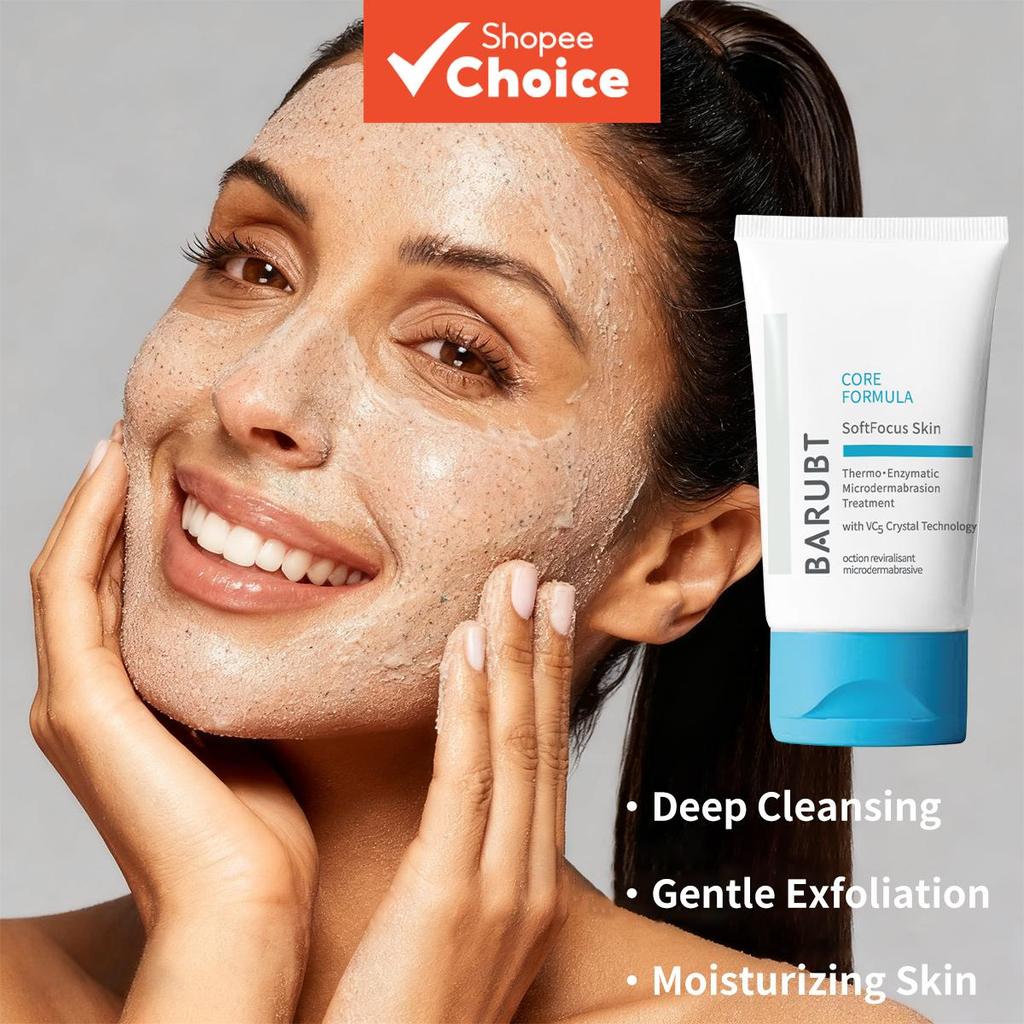 BARUBT Creme Esfoliante de Microcristais de Enzimas Térmicas para Pele com Efeito Soft Focus - Limpa, Nutre, Revitaliza