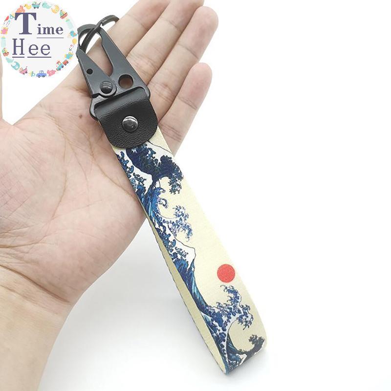 TimeHee Chaveiro De Carro Japonês Nylon Transferência Térmica Correia Cordão Modificado Auto Pingente Chave Corda BR