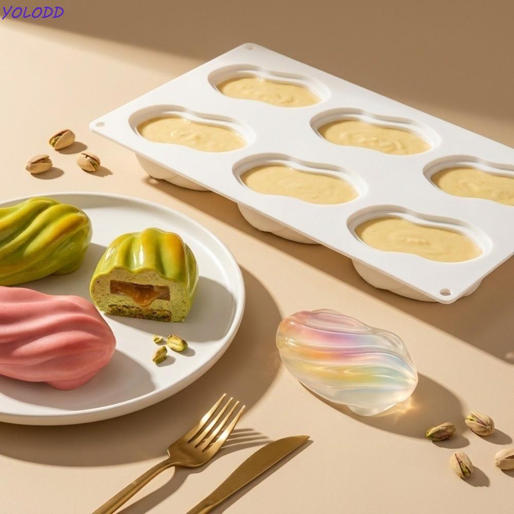 Molde De Silicone Para Cozimento Yoloqx , Bolo De Mousse 3D Em Forma De Pistache Flexível De Pudim De Gelatina Não Tóxic