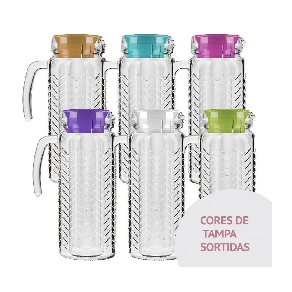 JARRA DE VIDRO 1,2L NADIR FIGUEIREDO LADRILHO C/TAMPA / AGUA / SUCO / BEBIDAS / REFRESCOS GARRAFA