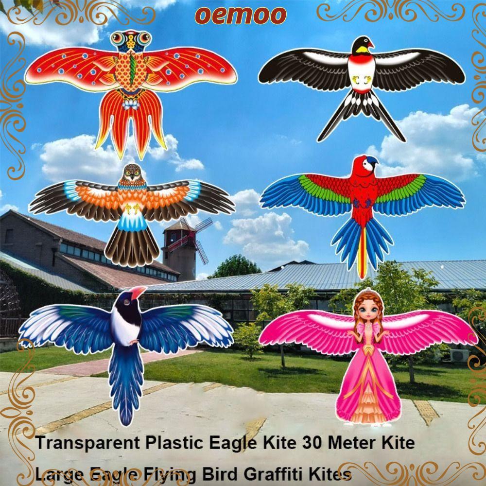 OEMOOEN Pipas De Águia Grandes , 50cm DIY Brinquedo Plástico Eagle Kite , Com Caudas Crianças Desenhos Animados Pássaros
