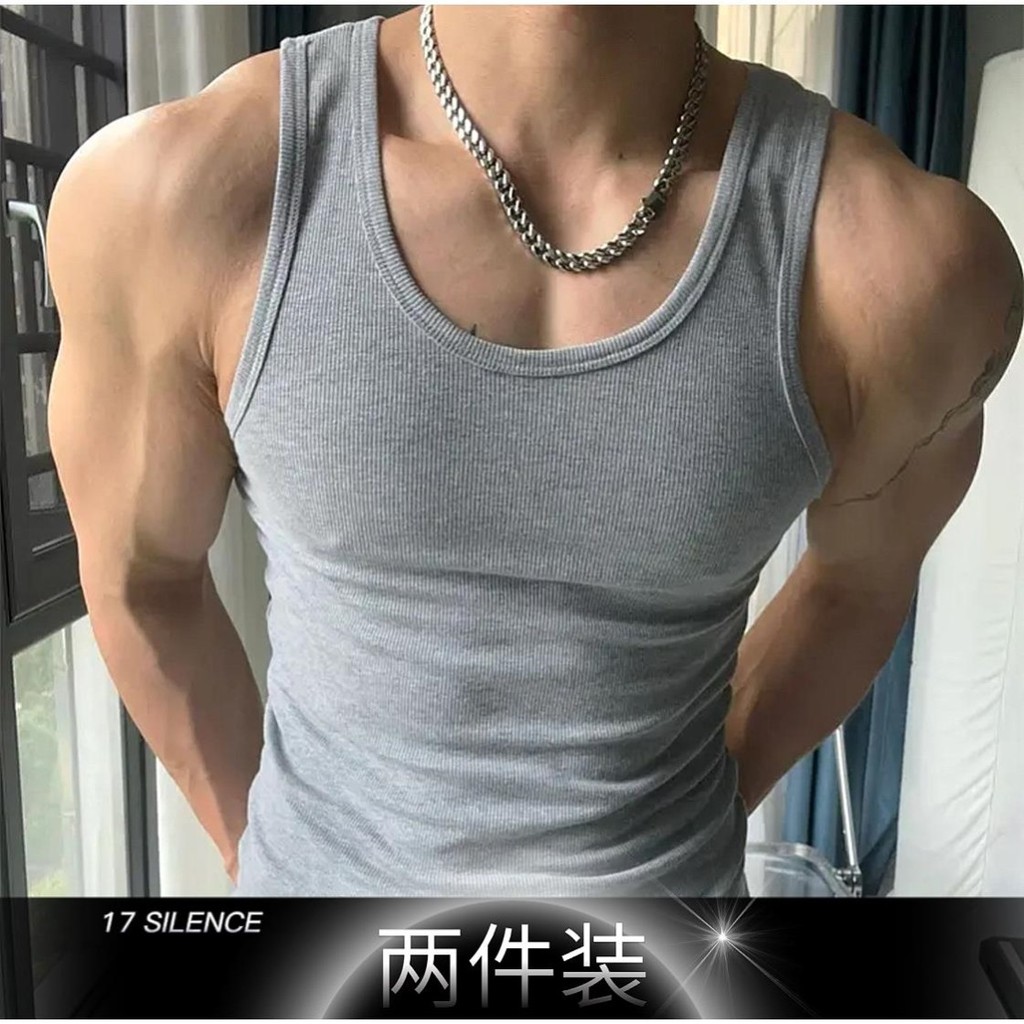 Colete rosqueado masculino branco pesado em torno do pescoço americano apertado elástico esportes lazer Fitness respiráv