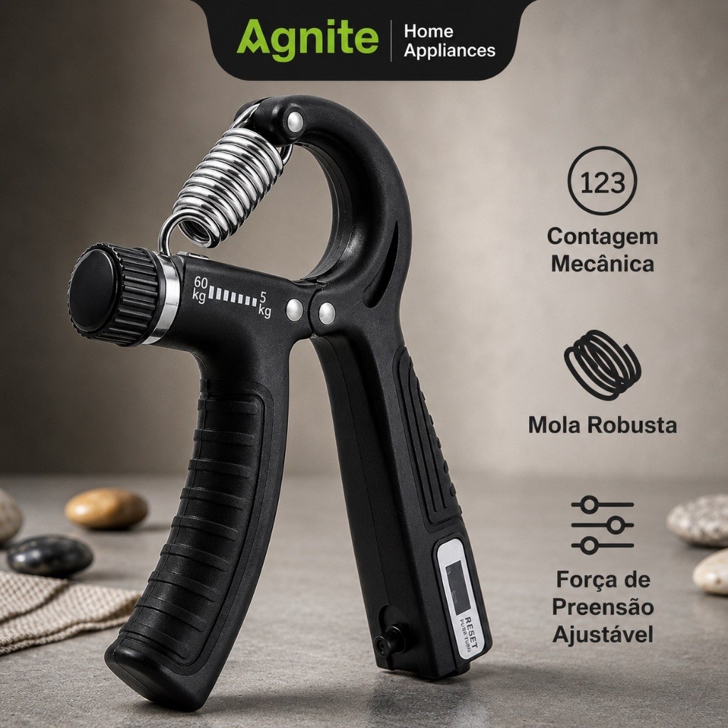 Fortalecedor de Mãos Agnite Hand Grip Ajustável 5-60kg Fitness Musculação