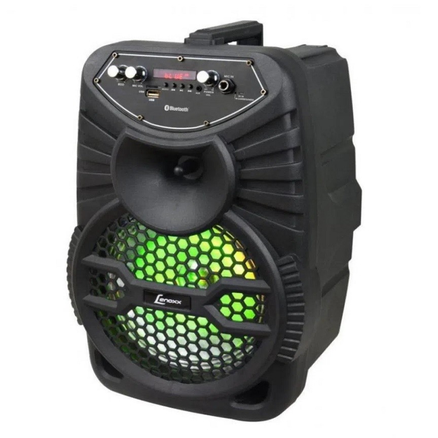 Caixa de Som Amplificada Lenoxx CA100, 120W, Bluetooth, USB, Bateria Interna, Karaokê - Bivolt