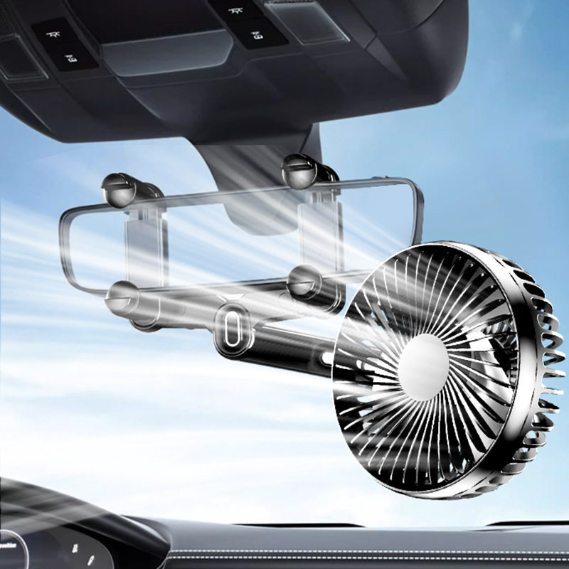 [Produto Premium] Ventilador Automotivo 24V para Caminhões Grandes, 12V para Carros Pequenos, Resfriamento de Cabeça Dup