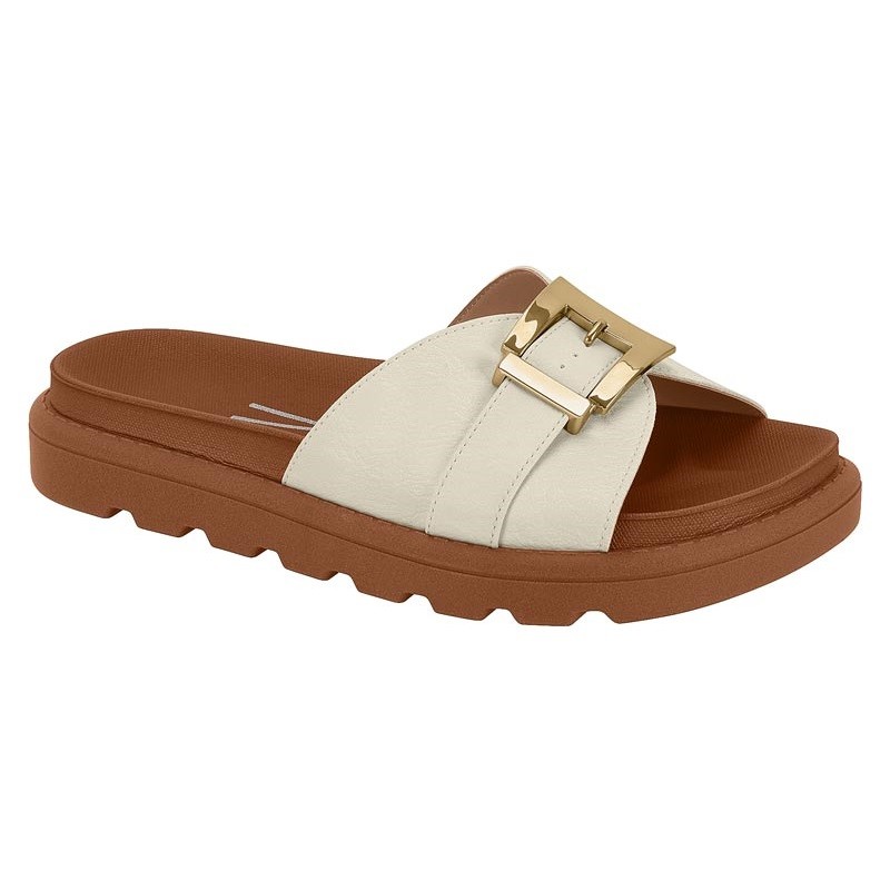 Sandália Feminina Papete Vizzano Flatform Tratorada com Fivela