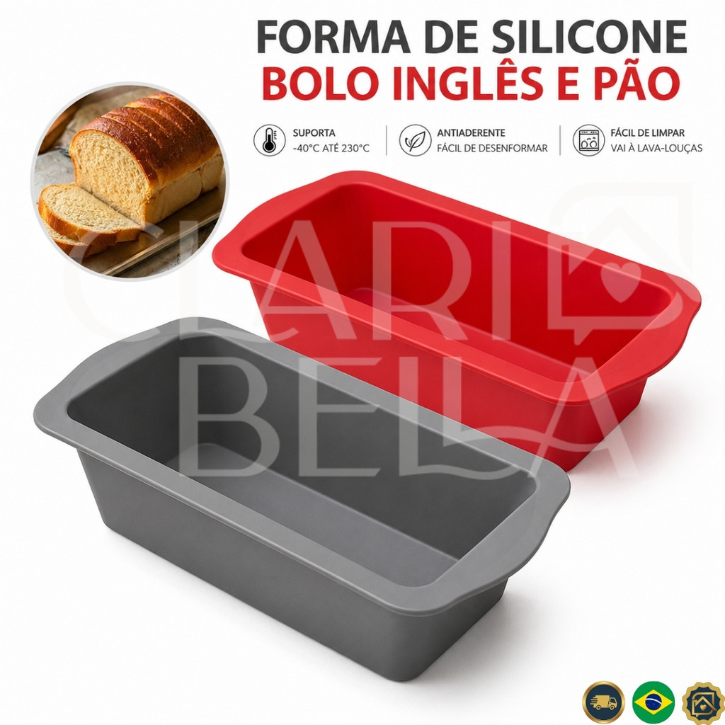 Forma Silicone Bolo Inglês Antiaderente Para Pão Cake Forno Airfryer