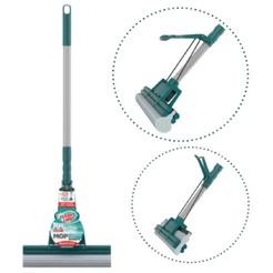 Mop Rodo Mágico Limpeza Geral Plus Original Cabo Inox Flash Limp Alta Absorção