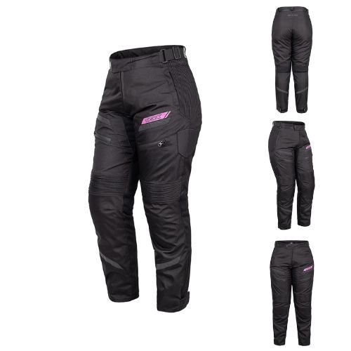 Calça Texx Strike V3 Lady Feminina Preta e Rosa Motociclista