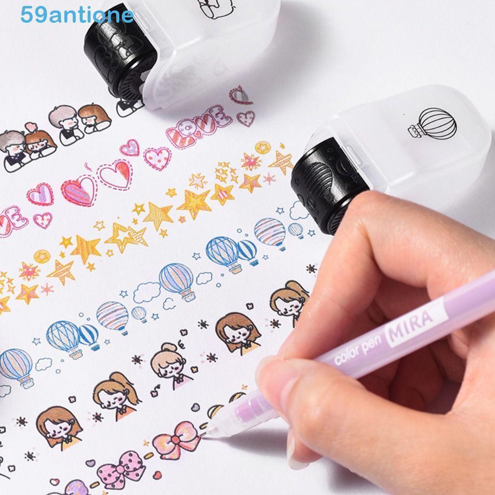 Carimbo De Rolo Impresso ANTIONE , Padrão Decorativo Pontos-Chave Marcador Graffiti Doodle , Decoração DIY