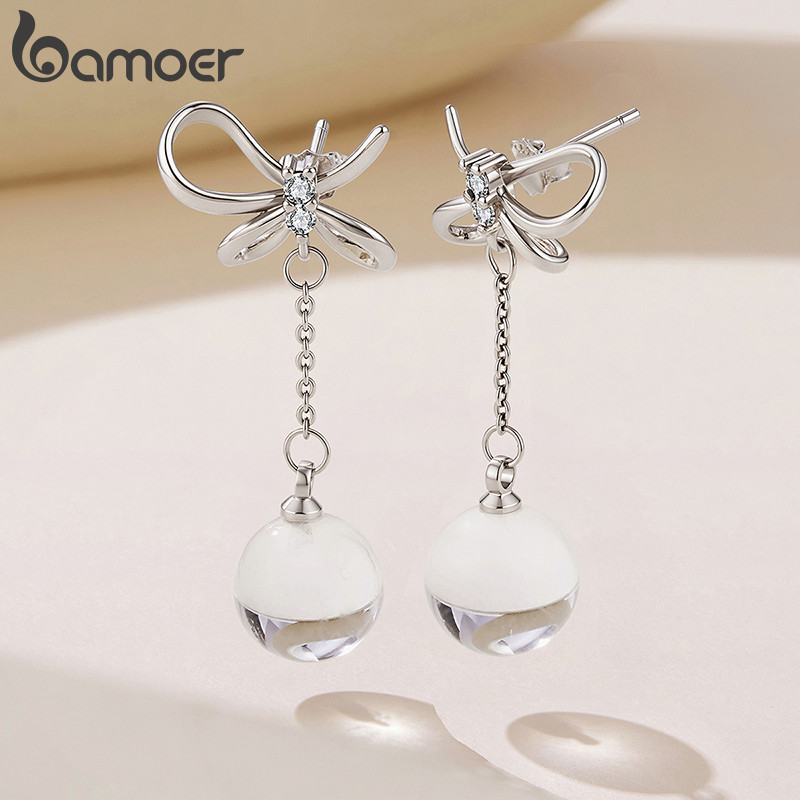 Brincos Bamoer Arco Cristal Joias Da Moda Para Presente Feminino