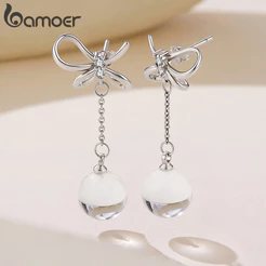 Brincos Bamoer Arco Cristal Joias Da Moda Para Presente Feminino