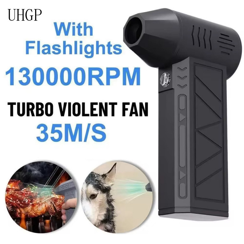 Ventilador Turbo Jet TMini 130000RPM, Velocidade do Vento Poderosa 35 M/s, Ventilador Jet de Alta Potência, Com Lanterna