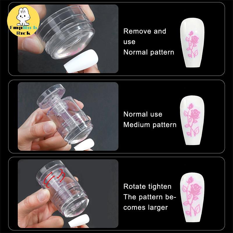 EMRRK > Carimbo De Unha Rotativo , Impressão De Gelatina , Esmalte De Silicone , Ponta Francesa , Modelo De Com Raspador