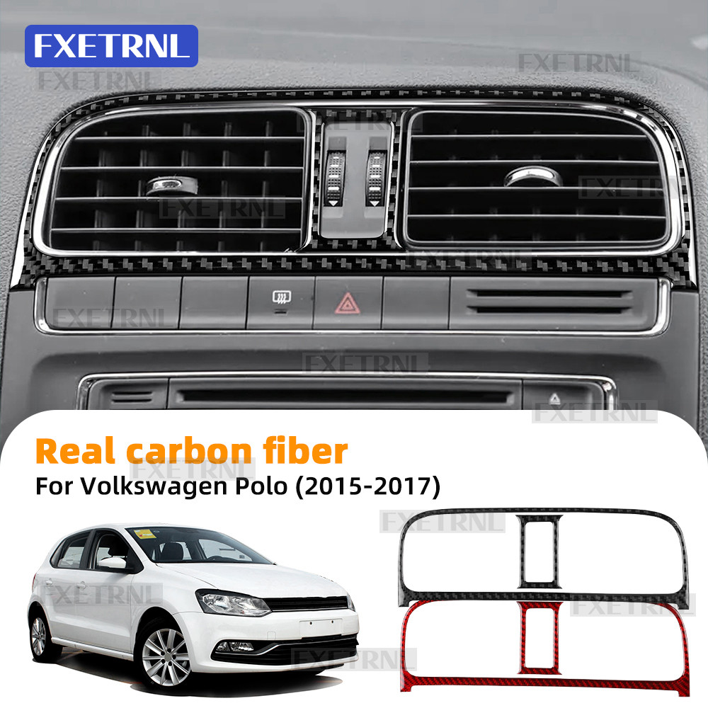 Para Volkswagen Polo 2015 2016 2017, Moldura Decorativa para Saída de Ar do Console Central do Carro, Acessórios Interno