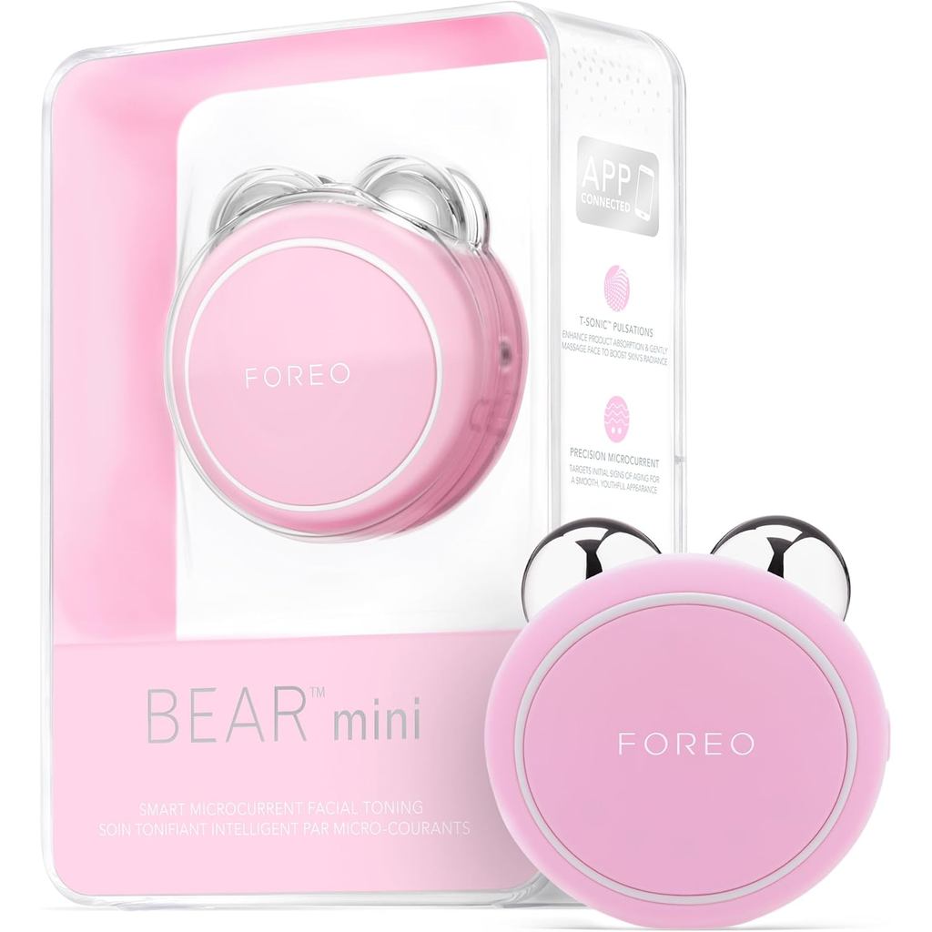 FOREO BEAR mini - Massageador Facial Elétrico de Microcorrente - Dispositivo de Frequência e Alta Frequência - Cuidados