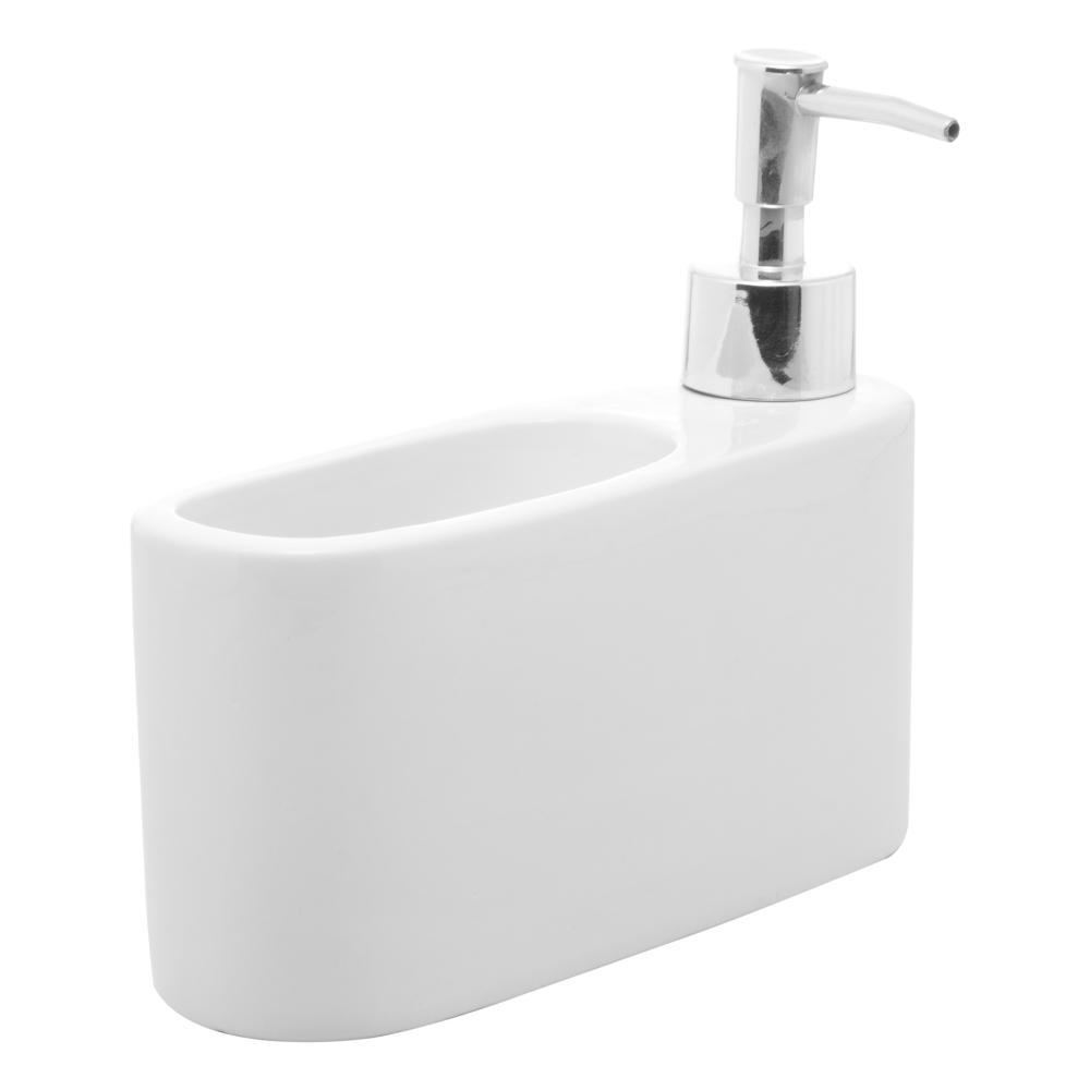 Porta Detergente Líquido Lyor com Suporte para Esponja Branc