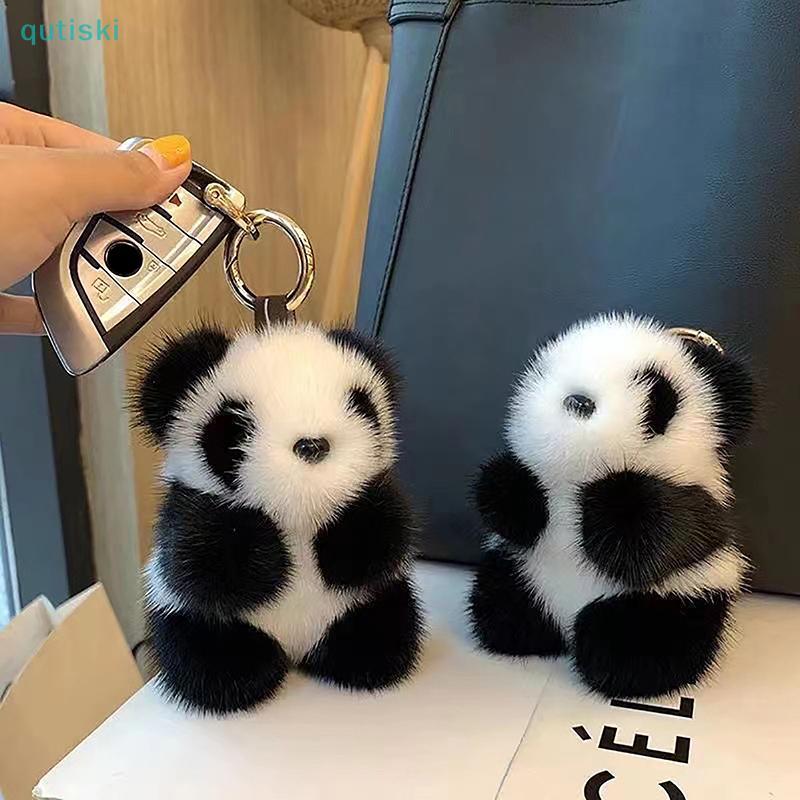 Chaveiro De Carro De Panda Pequeno , Enfeites De Bolsa Feminina De Pelúcia , Imitação Fofa De Pele De Vison ,