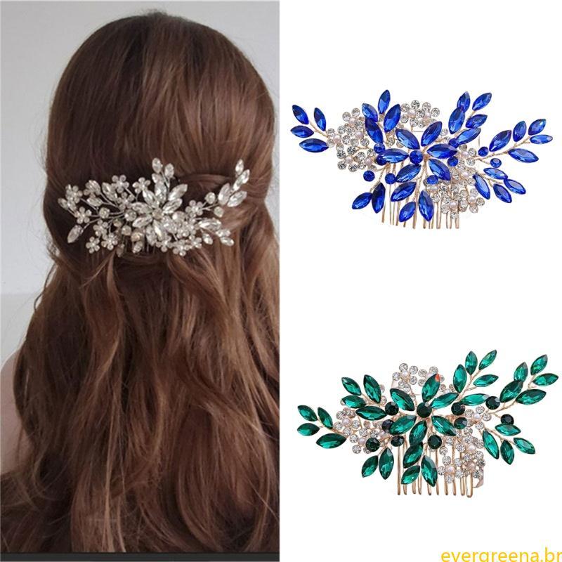 Eve Elegant Bride Hair Pin Pente Cristais Pérolas Para Ocasiões Especiais