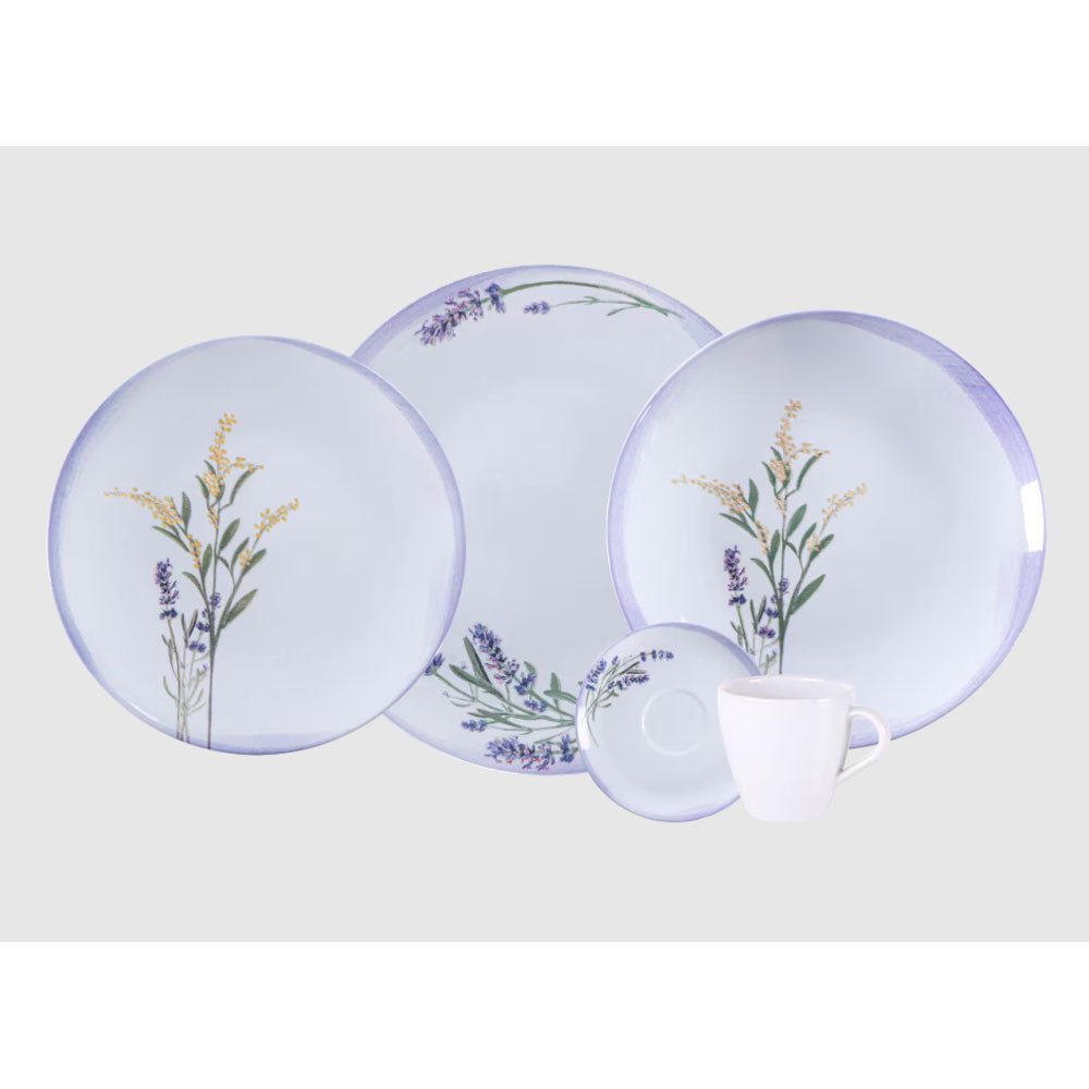 Aparelho de Jantar Campestre em Porcelana Decorada 20 Peças para 4 Pessoas Tramontina