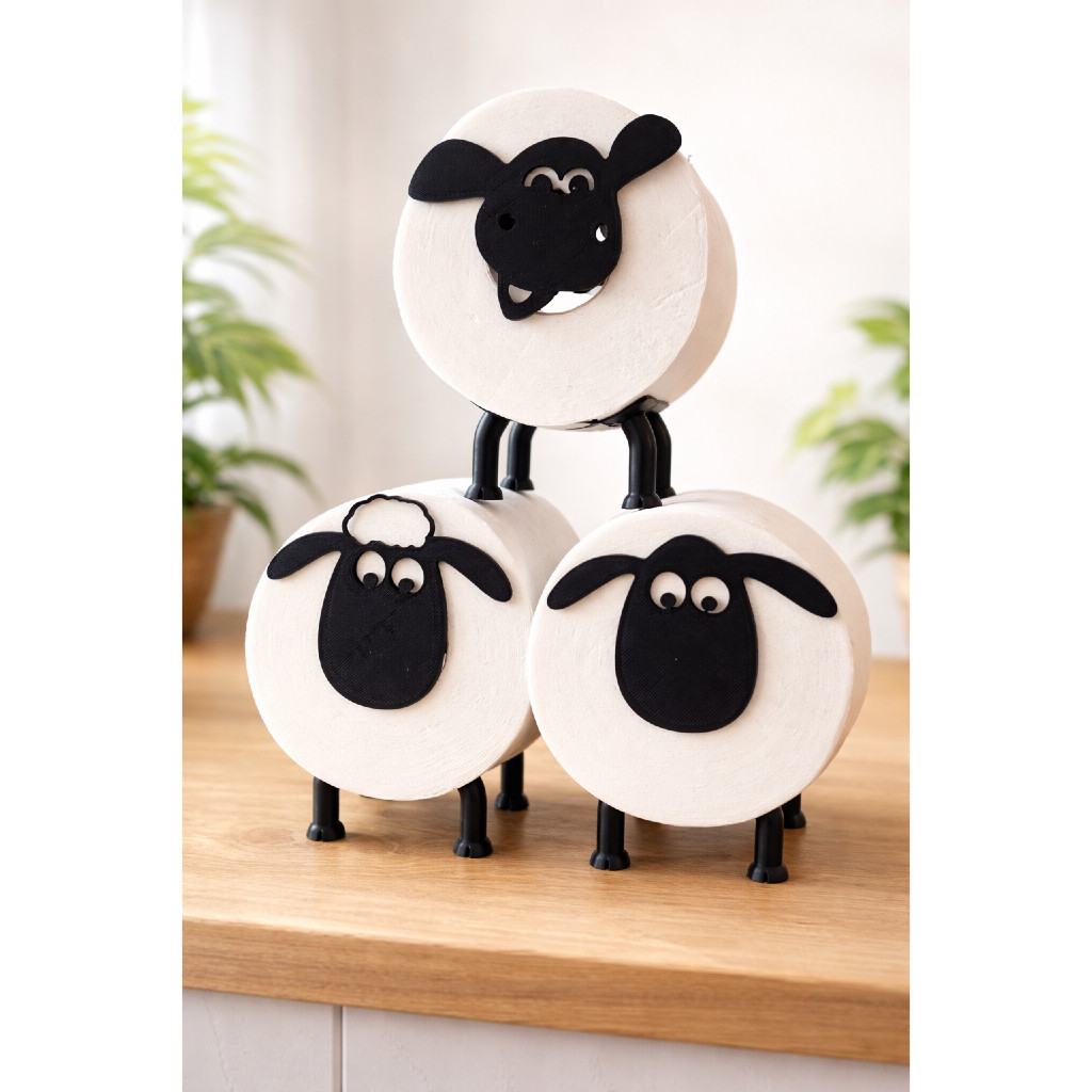 Suporte de Papel Higiênico Shaun Ovelha Carneiro Decoração de Banheiro