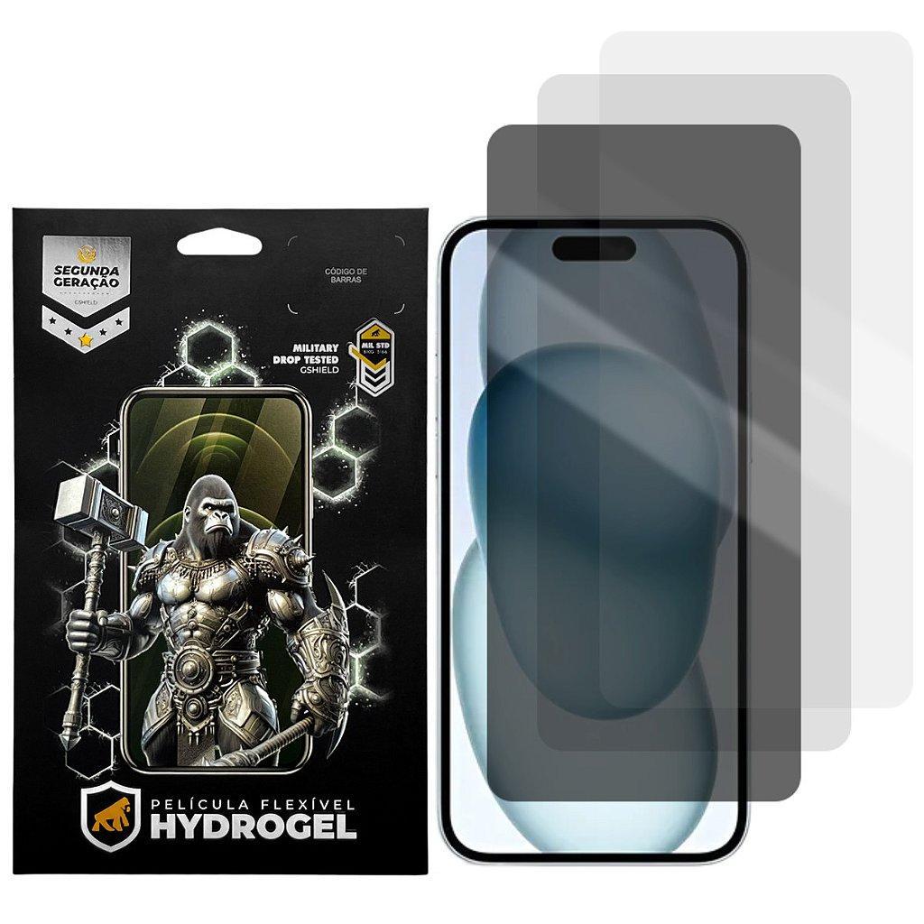 Kit 3 Películas Hydrogel para iPhone - HD / Fosca / Privacidade - Gshield