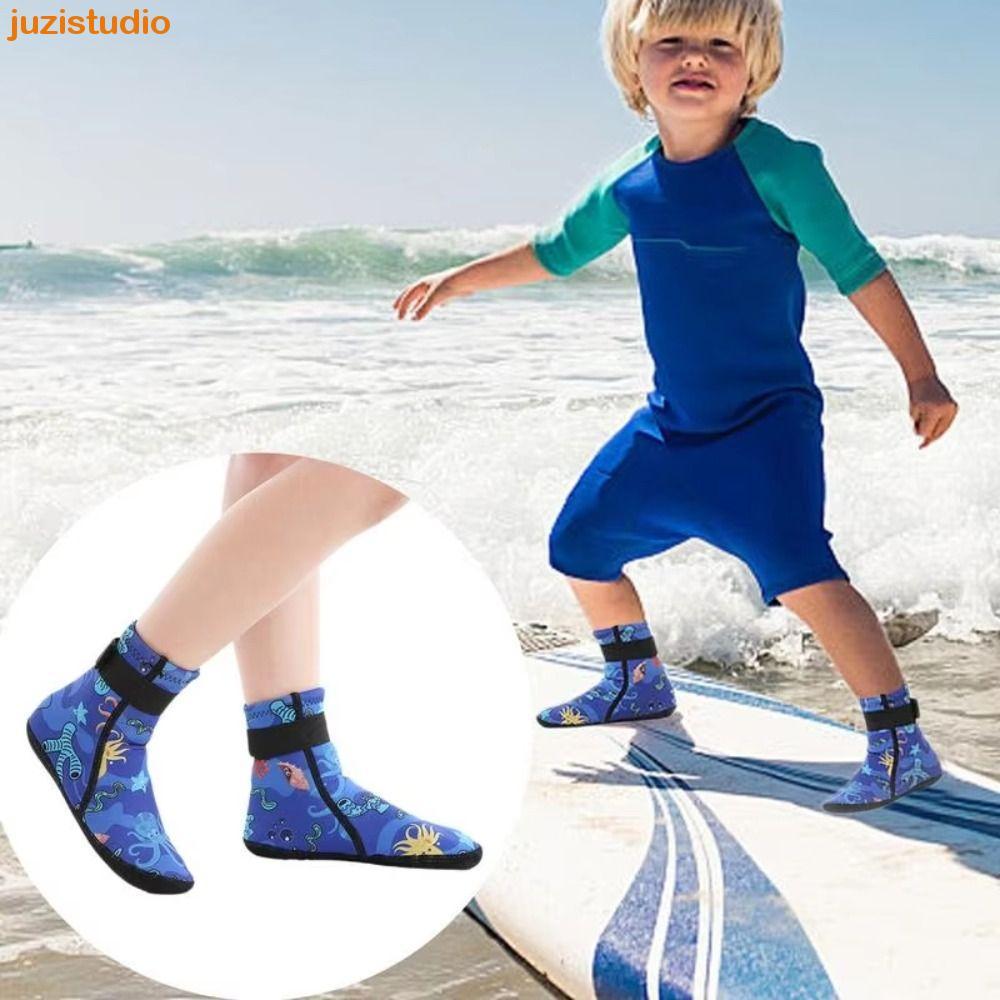 JUZISTUDIO Meias De Água Infantis , Mergulho Ajustáveis Para Manter O Calor Praia De Areia Antiderrapantes De Tecido Elá