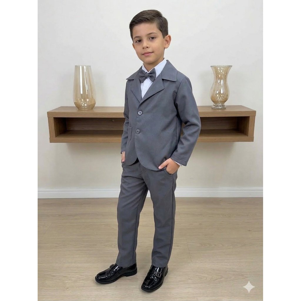 Conjunto Fashion Social Miss Cherry Jorge Terno Cinza Grafit