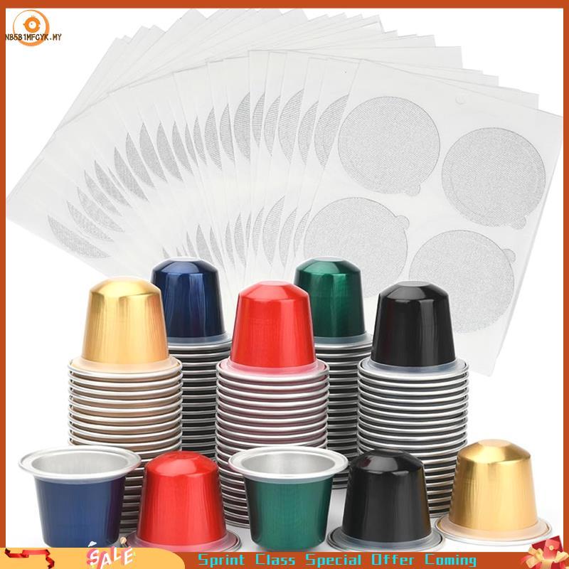 [Best-seller] Cápsulas De Folha De Alumínio Vazias Preenchidas (100 + 100 Tampas) Para Café , Faça Seu Próprio Filtro De
