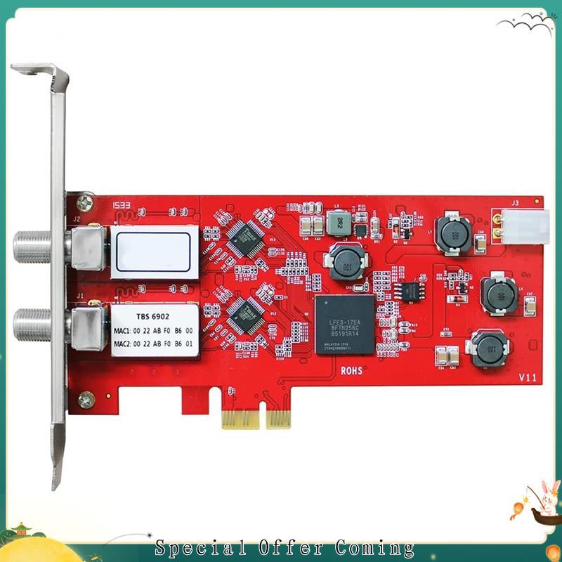 Placa PCIe Dupla DVB-S2 2x LNB QPSK BPSK De Captura De Vídeo Para Satélite FTA TV Ch Transmissão De , Relógio E Gravação