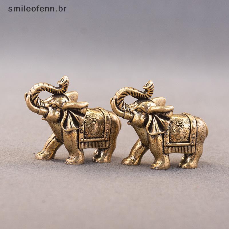 smileofenn Cobre Luy Elefante Pequenos Ornamentos Bronze Bênção Estatueta Em Miniatura Antigo Estátua Animal br