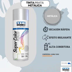 Tinta Spray Aerossol Tekbond Prata Metálico 350ml 250g