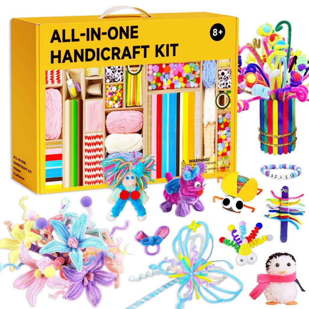 Kit de Artes e Artesanato DIY para Crianças, Conjunto de Materiais para Artesanato com 3000 Peças, Presente Criativo