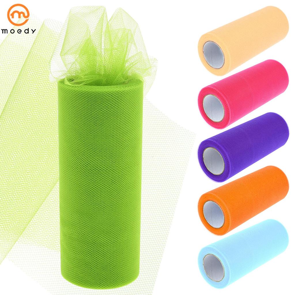 Rolo De Tecido De Tule De Organza De 6 Cores Para Decoração De Saia Projeto De Artesanato DIY 15 cm x 22.8 m SHOPSKC9878