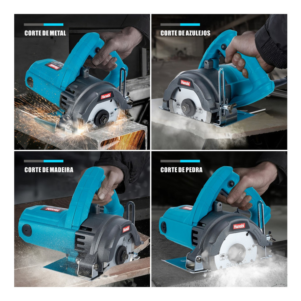 【Hanabi】Serra Mármore 1800w Disco De 110mm 13000rpm Profissional de concreto manual Hanabi — imagem 2 de 2