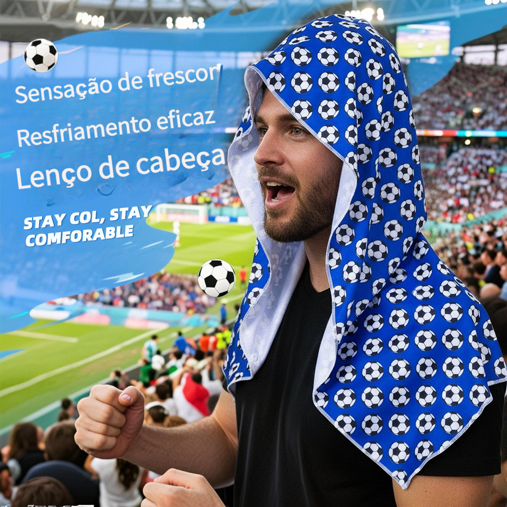 2026 FIFA World Cup Cooling towel Fan merchandise Football print U Cooling sunshade headscarf, quick-drying