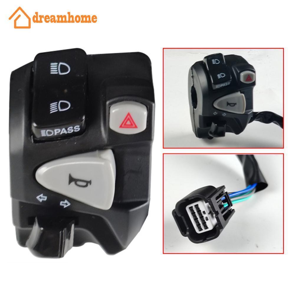 DREAMHOME Interruptor Do Punho Da Motocicleta Com Luz Pssing De Perigo PLug Chifre Advertência Botão Sinal Volta Para Ho