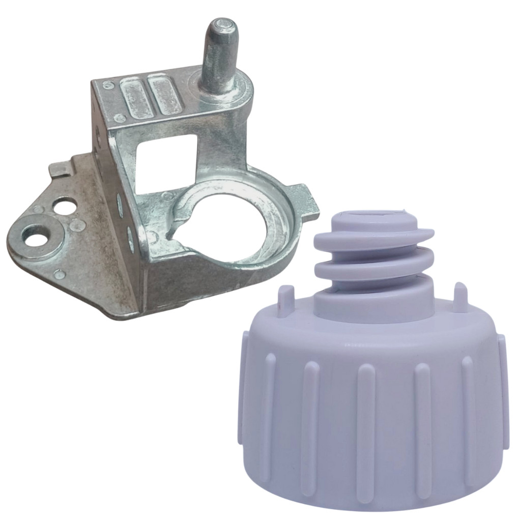 DOBRADIÇA INFERIOR KIT COM PÉ NIVELADOR GELADEIRA BRASTEMP CONSUL CRM38 BRM45