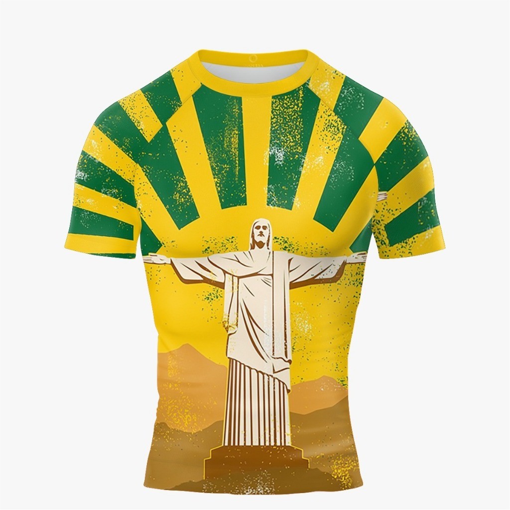 Camisa Rio de Janeiro Camiseta Raglan do Brasil Futebol