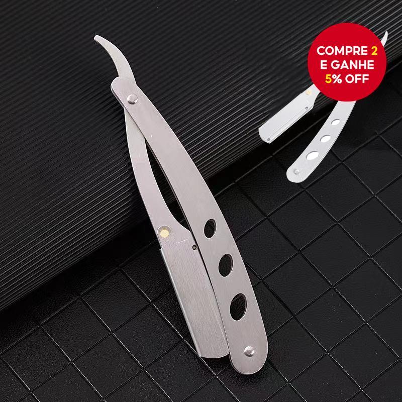 Navalha Reta De Barbeiro Dobrável-Ferramenta Manual De Barbear Para Cuidados Faciais E Barba Homens , Lâmina De Cabeleir
