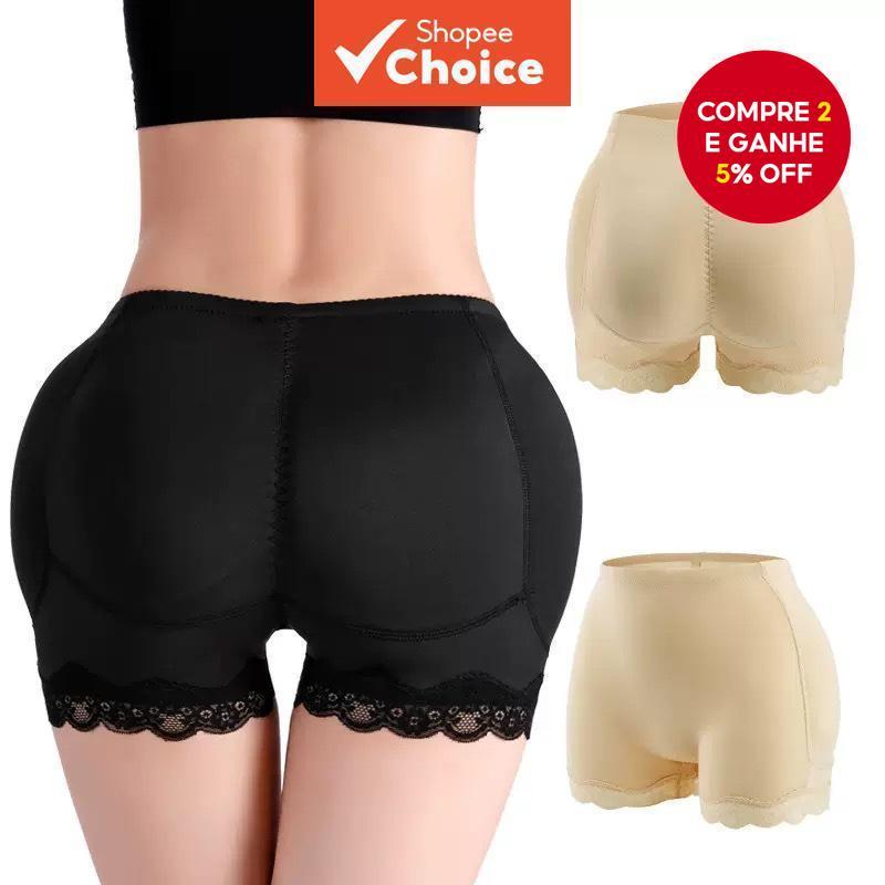 Cueca de Quadril Falso de Anca – Calcinha com Enchimento de Espuma e Renda para Realçar o Bumbum