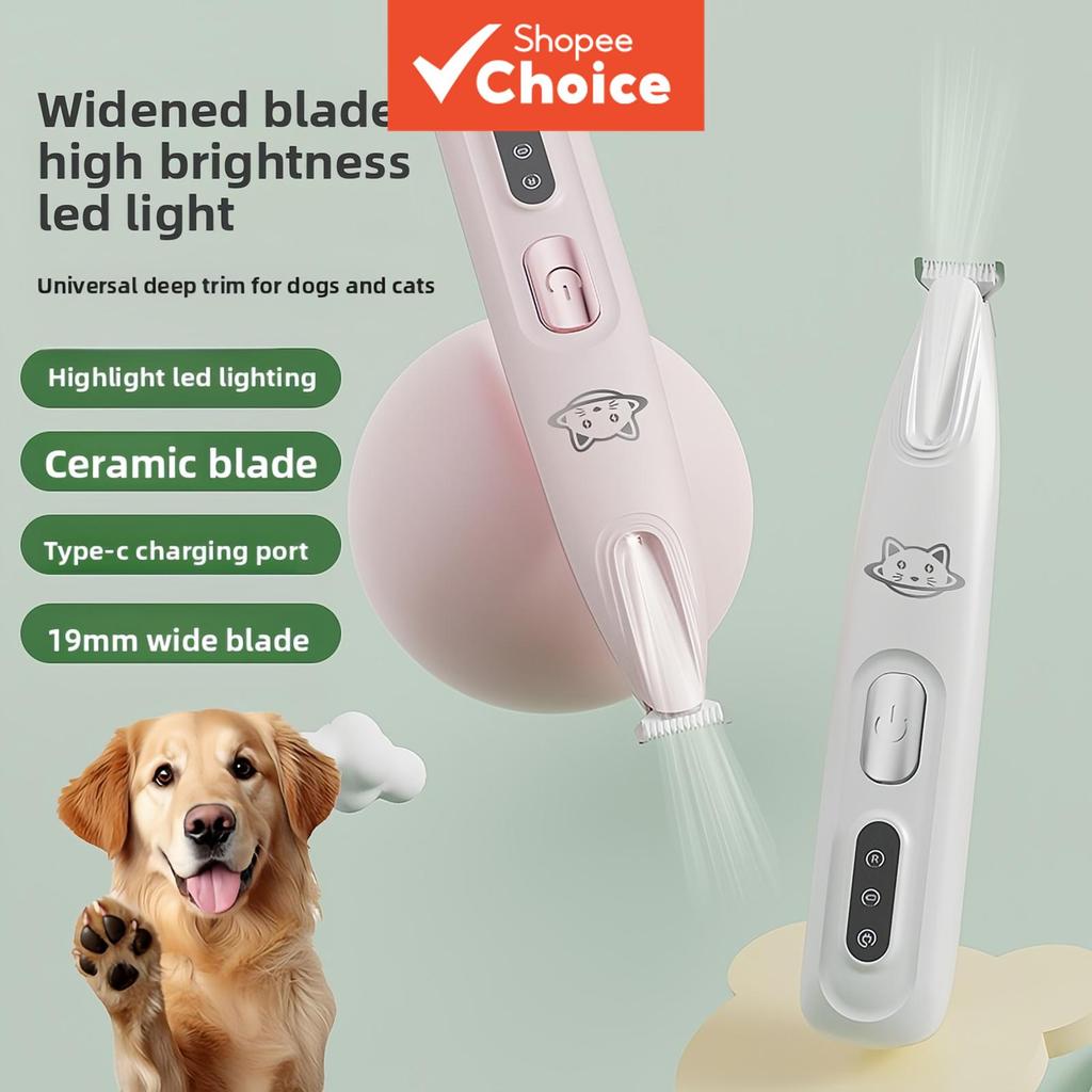 Aparador de Pelos de Gato, Cortador de Pelos Recarregável USB para Patas, Rosto, Olhos e Pele Sensível