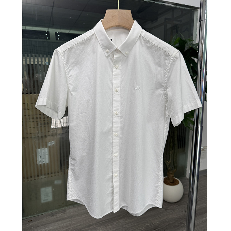 100 Algodão!Marca com armário camisa branca masculina verão fino algodão Casual camisa branca