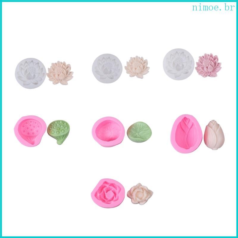 Nim Artesanal-Molde 3D Lótus Aromaterapia-Vela Silicone Seedpod-De Forma Artesanato