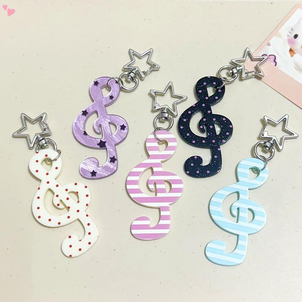 Chaveiro Coreano Ins Clave Sol , Pingente De Nota Musical Acrílica Bonito Com Fecho Estrela Bolsa De Doce Para Meninas